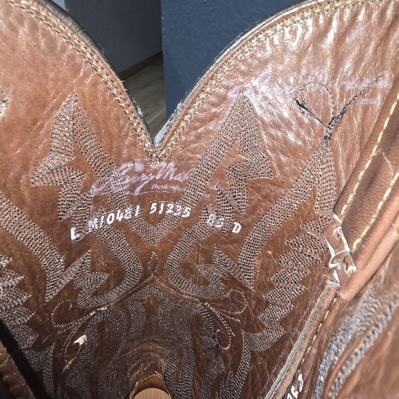 Vintage Exotic Alligator Brown Cowboy Western Boots Premium Leather-Larry Mahan - Picture 4 of 14